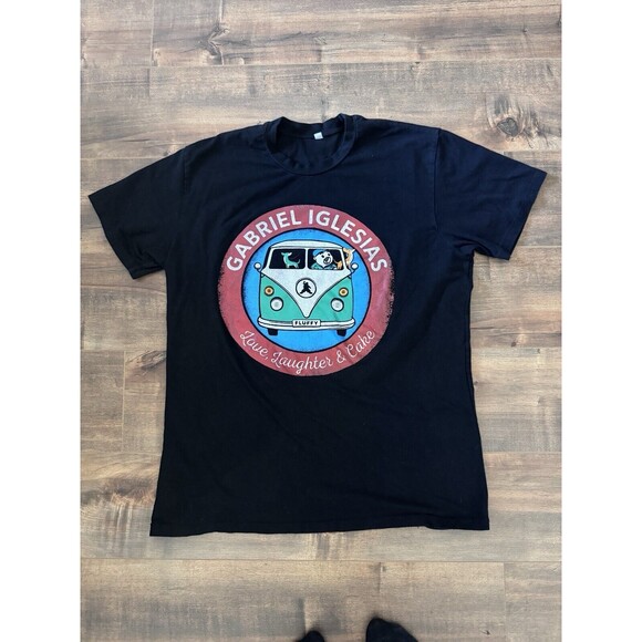 Gabriel Iglesias Fluffy Love, Laughter & Cake T-Shirt Large Double Sided Black - Picture 1 of 3